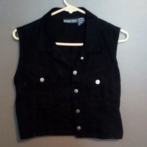 Expressions Black Denim Vest - Medium